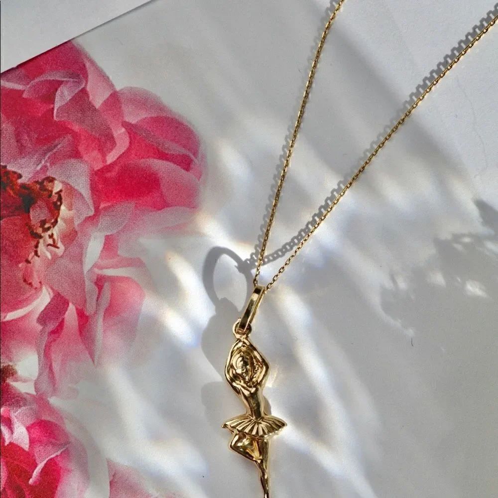 Ballerina 14k Solid Gold Pendant